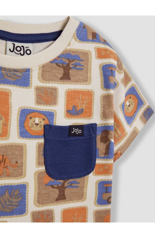 JOJO MAMAN BÉBÉ JOJO MAMAN BEBE SAFARI PRINT COTTON T-SHIRT & SHORTS SET