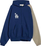 Fear of God Essentials x MLB LA Dodgers Cotton Blend Fleece Half Zip Hoodie