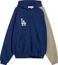 Fear of God Essentials x MLB LA Dodgers Cotton Blend Fleece Half Zip Hoodie