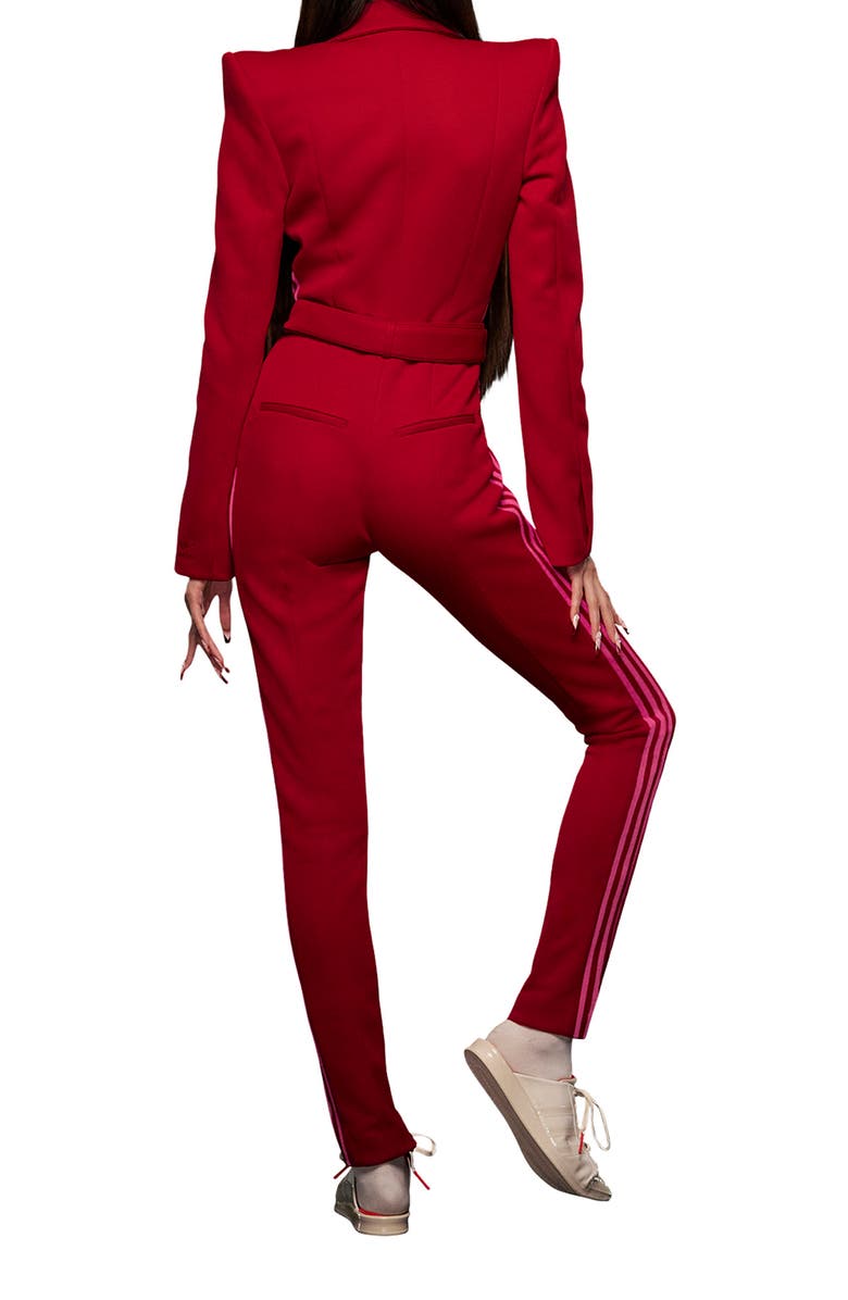 adidas x IVY PARK Plunge Neck Belted Jumpsuit, Alternate, color, 