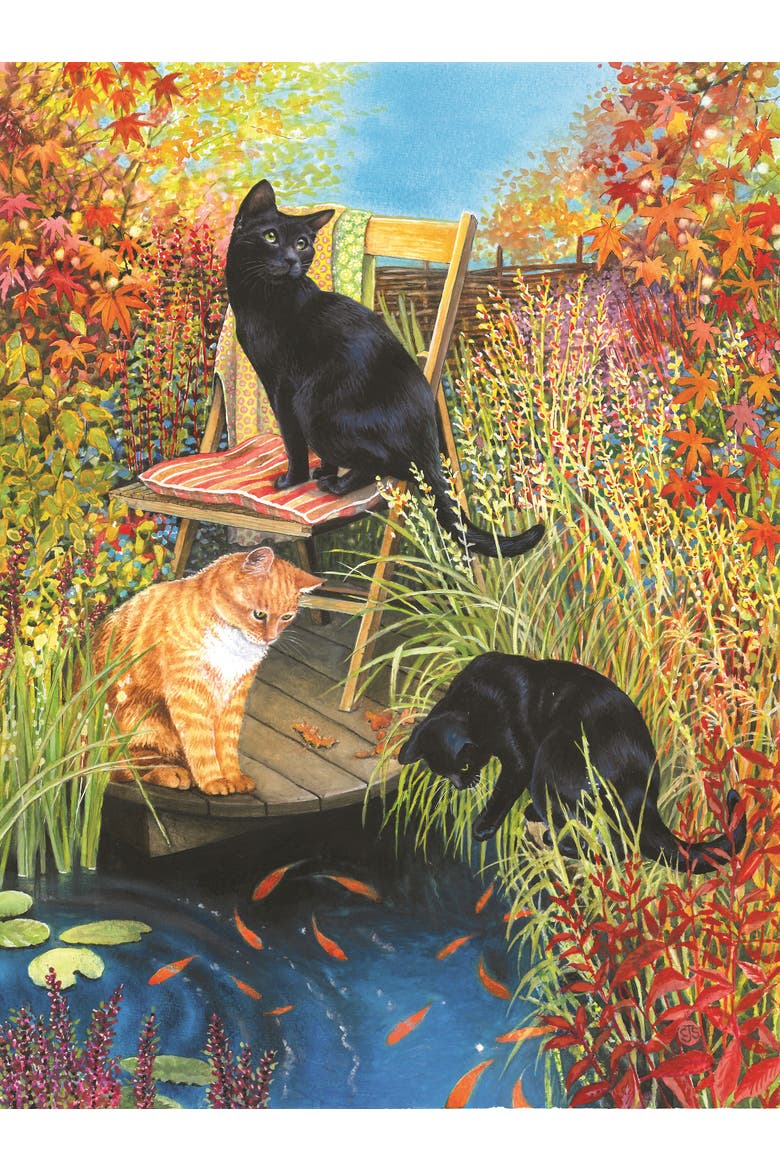 Cats and Koi 1000 piece Jigsaw Puzzle for Adults, Alternate, color, Multicolor