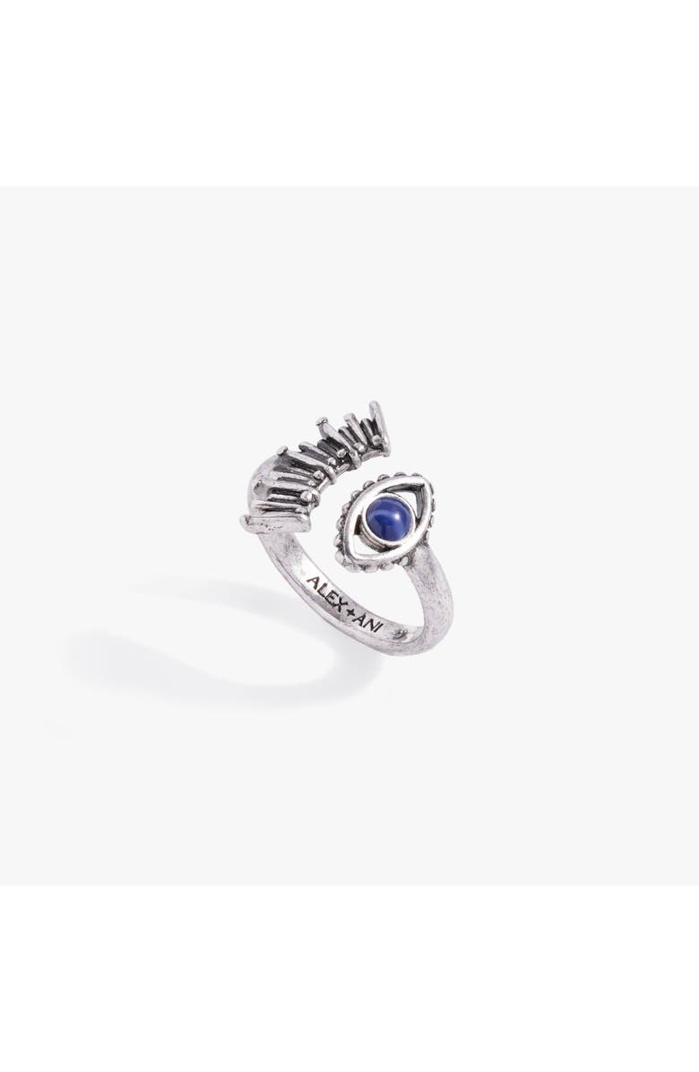 Alex and Ani Evil Eye Wrap Ring, Main, color, Silver
