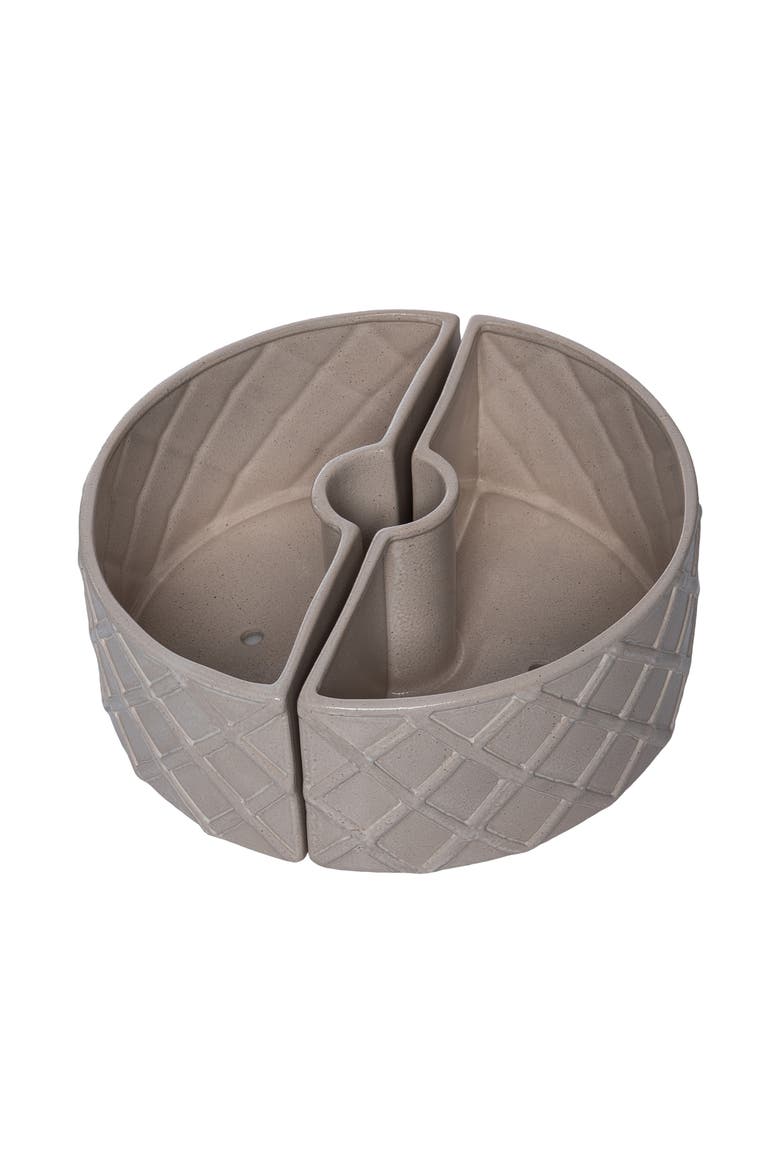 Dolomite Cream Two Piece Table Planter with Drainage Hole for Spring Garden Decor, Main, color, Beige