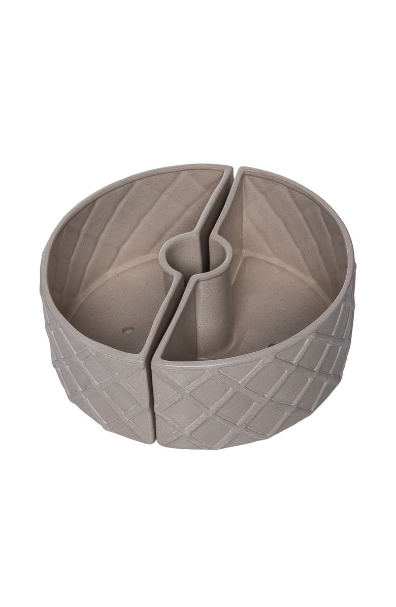 Transpac Dolomite Cream Two Piece Table Planter with Drainage Hole for Spring Garden Decor, Main, color, Beige