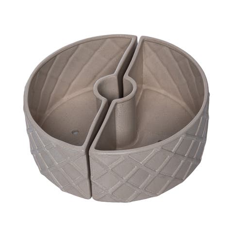 Dolomite Cream Two Piece Table Planter with Drainage Hole for Spring Garden Decor