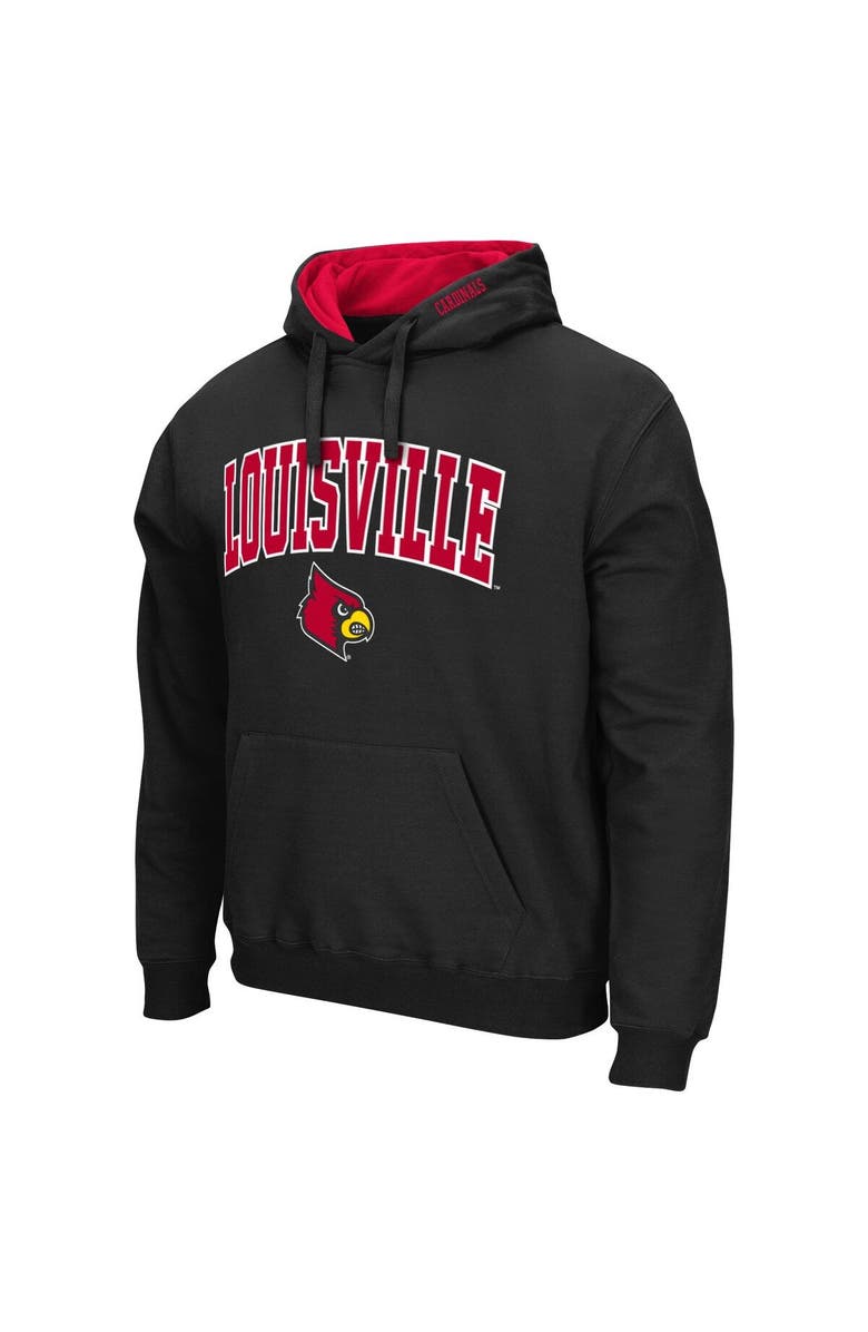 COLOSSEUM Men's Colosseum Black Louisville Cardinals Arch & Logo 3.0 Pullover Hoodie, Alternate, color, Black