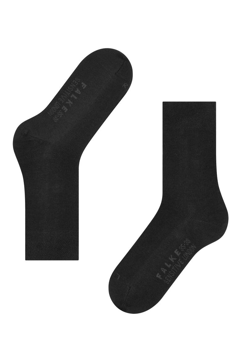 Sensitive London Cotton Blend Socks, Alternate, color, BLACK