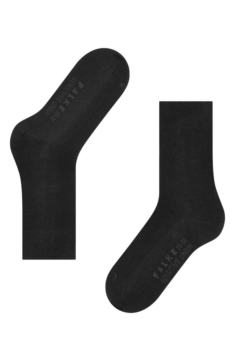 Falke Sensitive London Cotton Blend Socks, Alternate, color, Black
