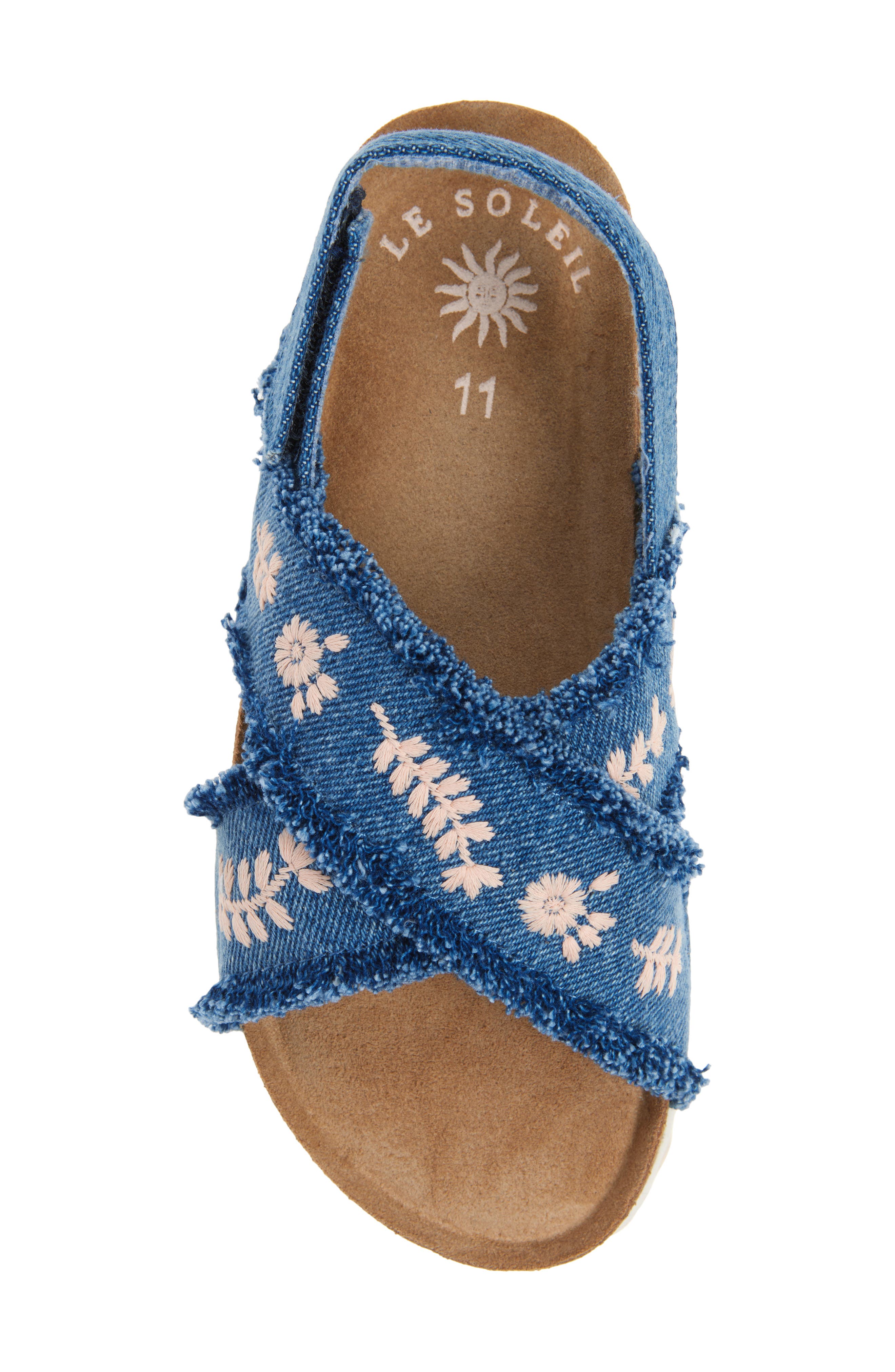 NEXT Kids
 Embroidered Slingback Sandal, Alternate, color, Denim/ Brown