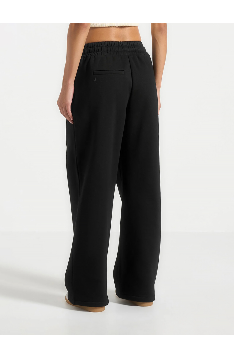 Manière De Voir Fanny Straight Leg Box Pleat Joggers, Alternate, color, Black