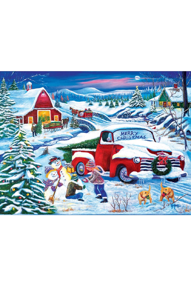 Snow Day at the Farm 500 piece Jigsaw Puzzle for Adults, Alternate, color, Multicolor