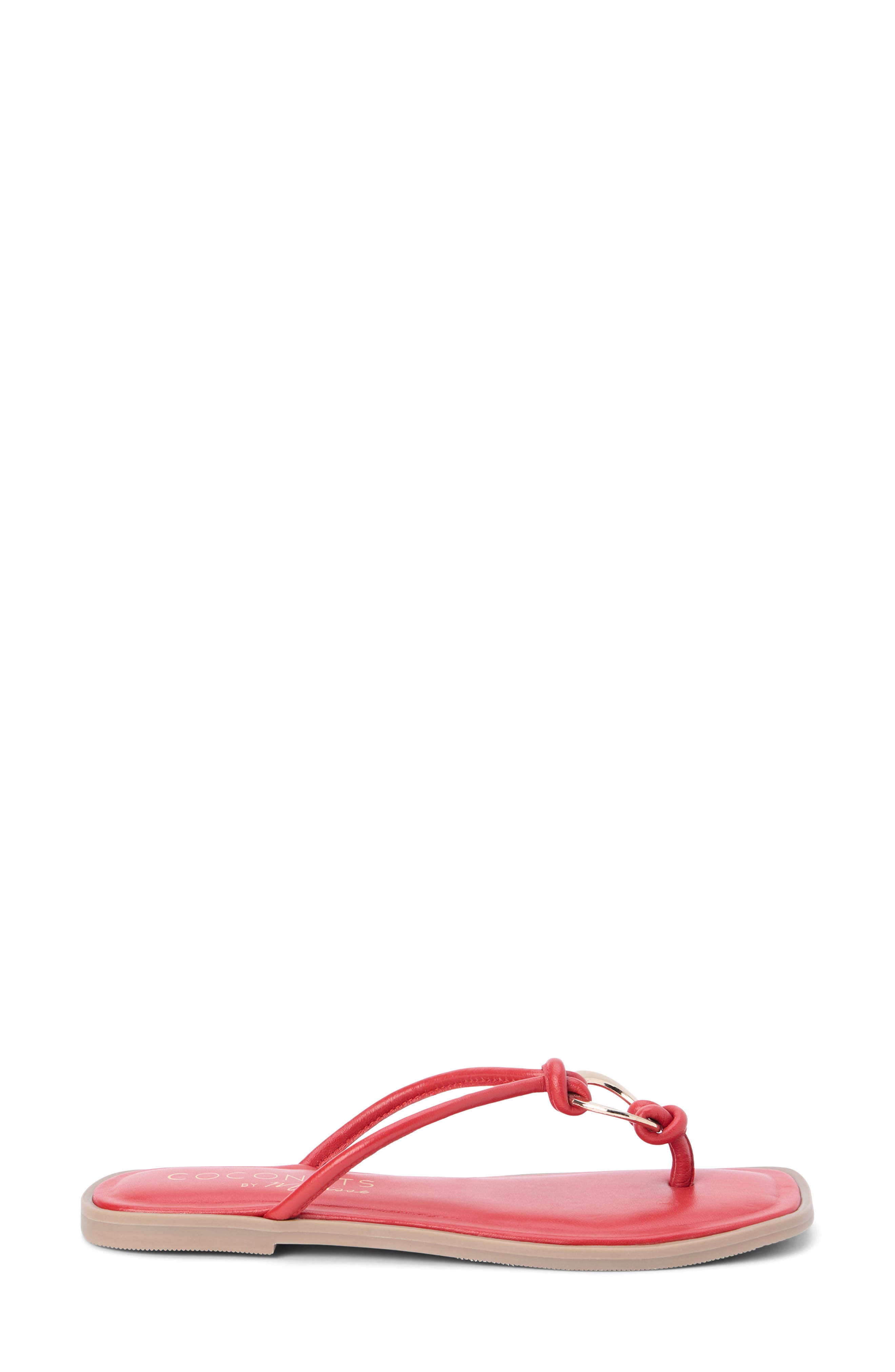 Mission Flip Flop, Alternate, color, RED LEATHER