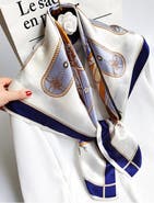 SILKSILKY Pure Mulberry Silk Printed Square Shawl Scarf