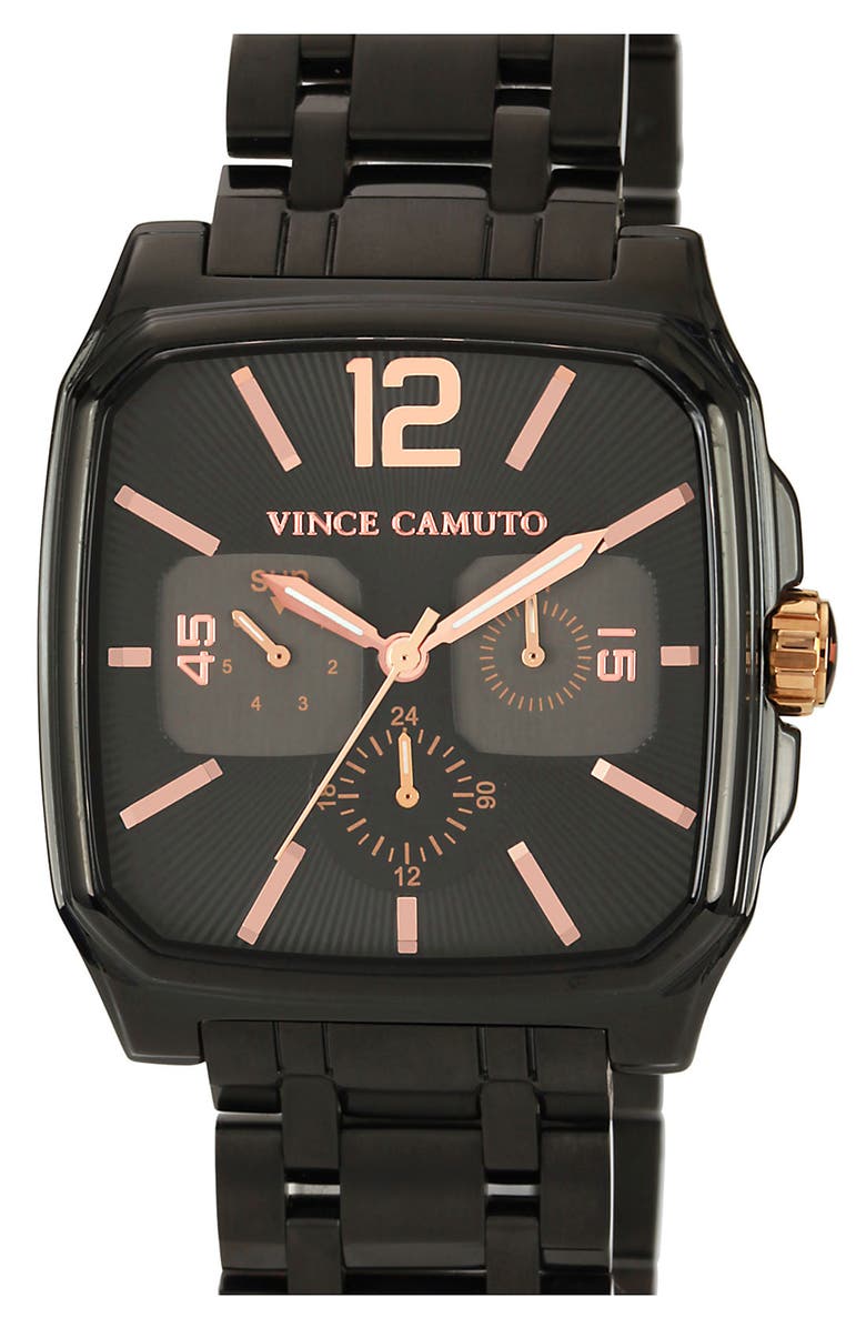 Vince Camuto 'Sergeant' Square Bracelet Watch, 40mm x 46mm, Main, color, 