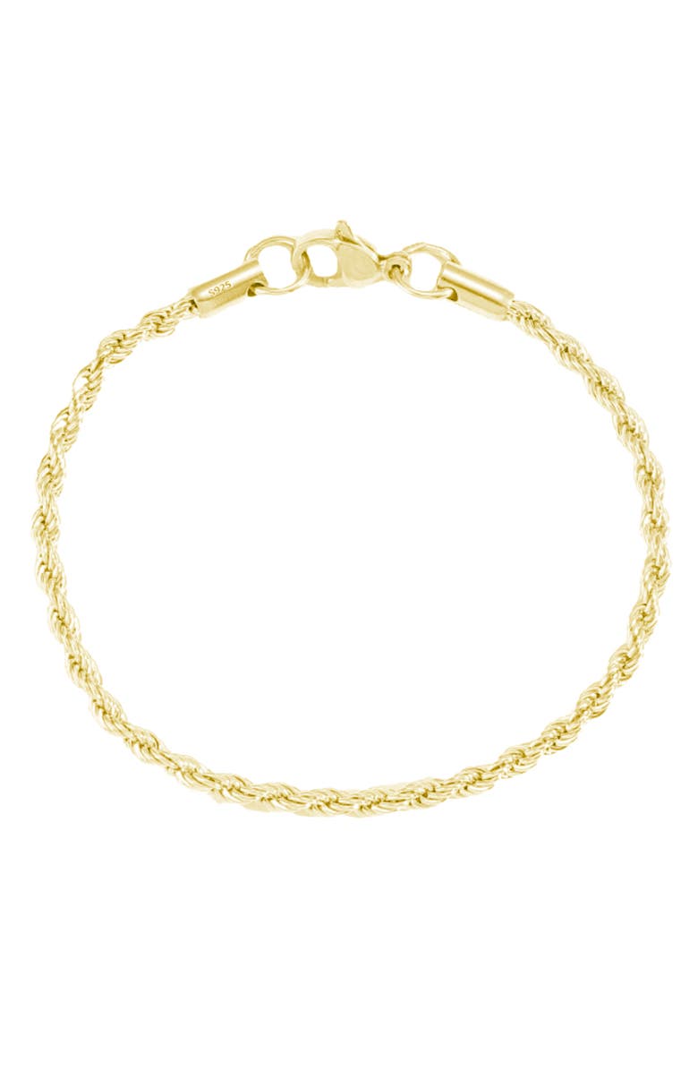 Donatello Gian Sterling Silver Gold-Plated Rope Bracelet, Main, color, 