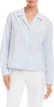 Karen Kane Embellished Button-Up Shirt