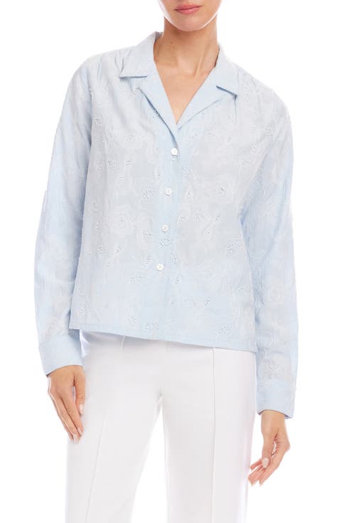 Karen Kane Embellished Button-Up Shirt