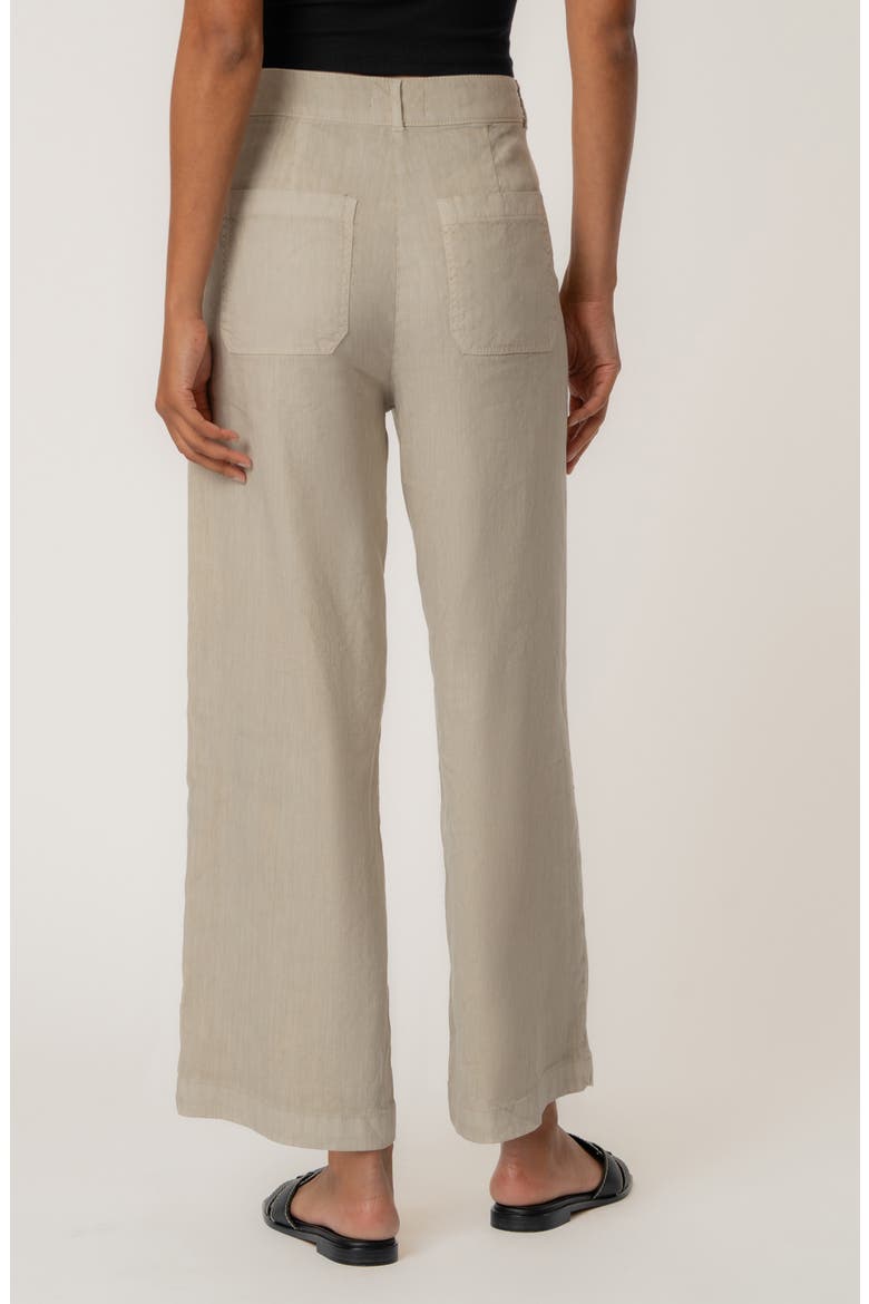 Topaz High Waist Crop Wide Leg Linen Blend Pants, Alternate, color, SAND JM