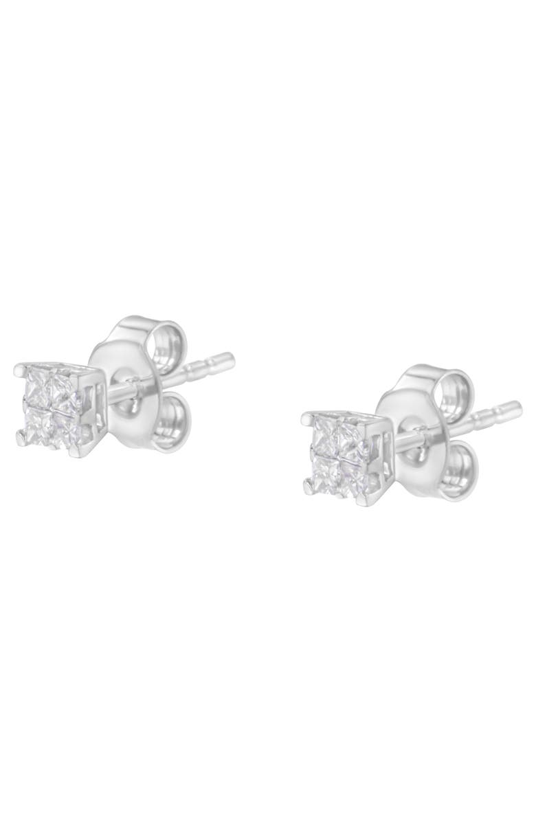 Haus of Brilliance 10KT White Gold Diamond Composite Stud Earring, Alternate, color, White
