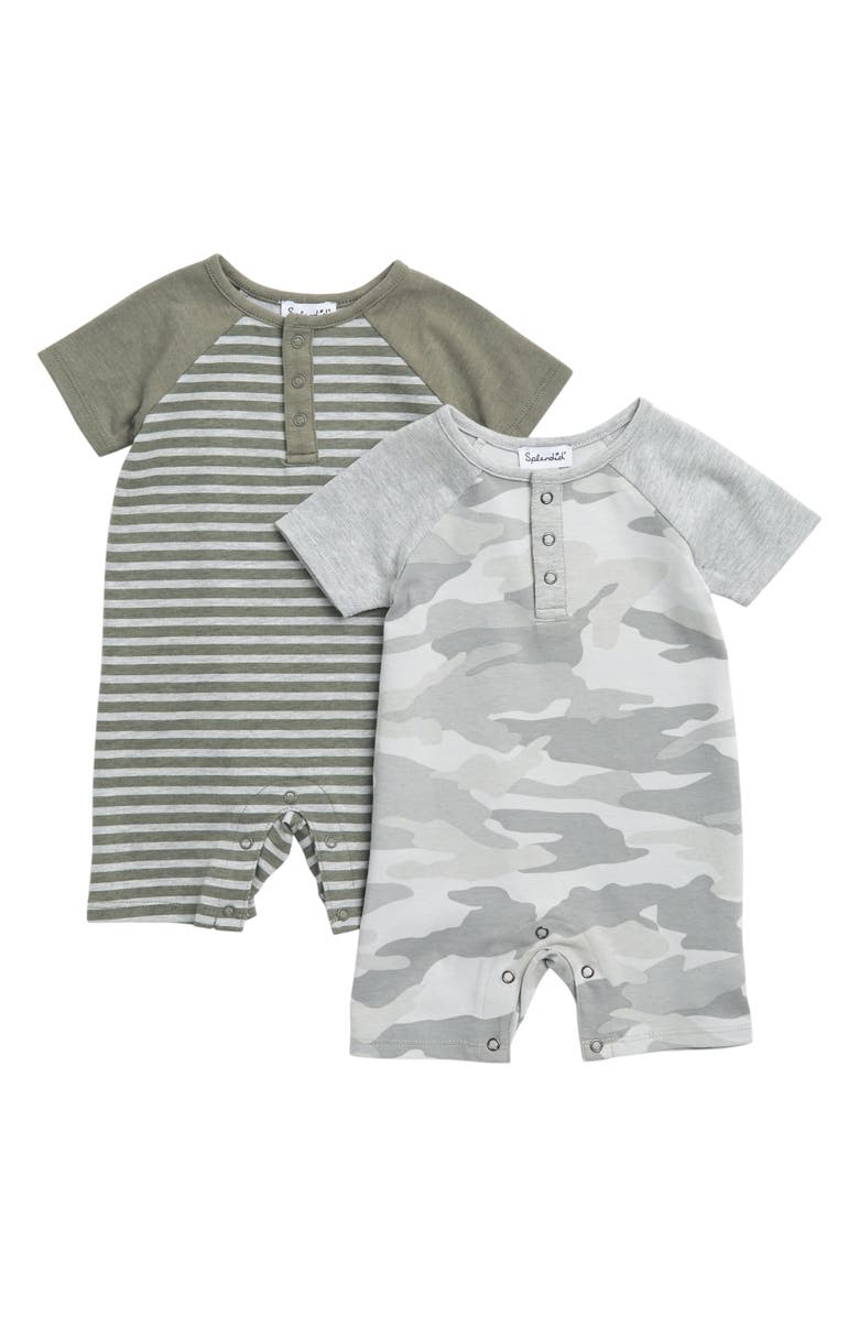 Splendid 2-Pack Cotton Blend Romper, Main, color, 