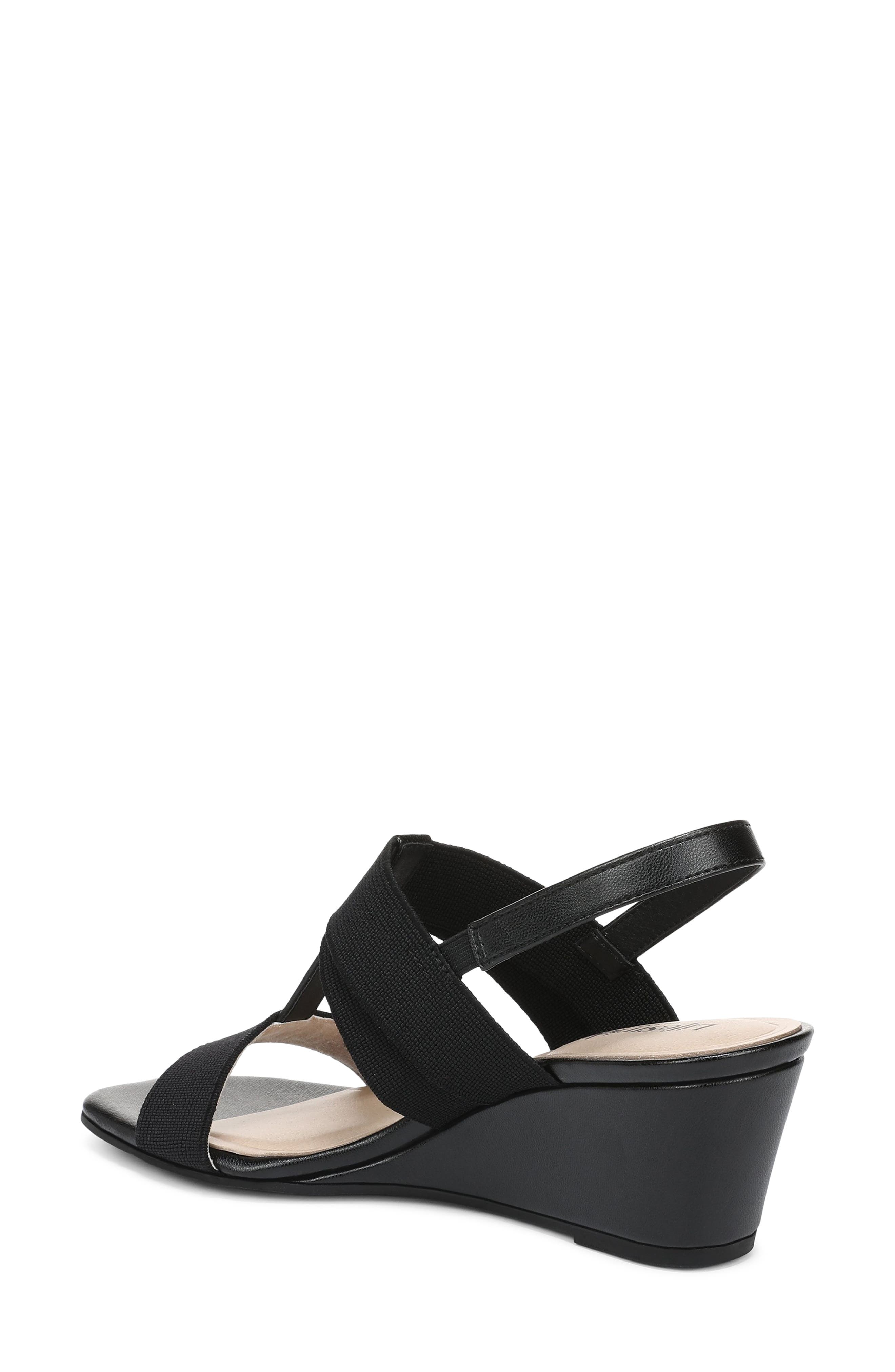 LifeStride Sweet Slingback Wedge Sandal, Alternate, color, Black