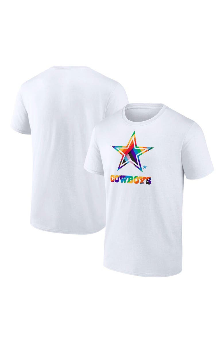 FANATICS Men's Fanatics White Dallas Cowboys Pride Logo T-Shirt, Main, color,