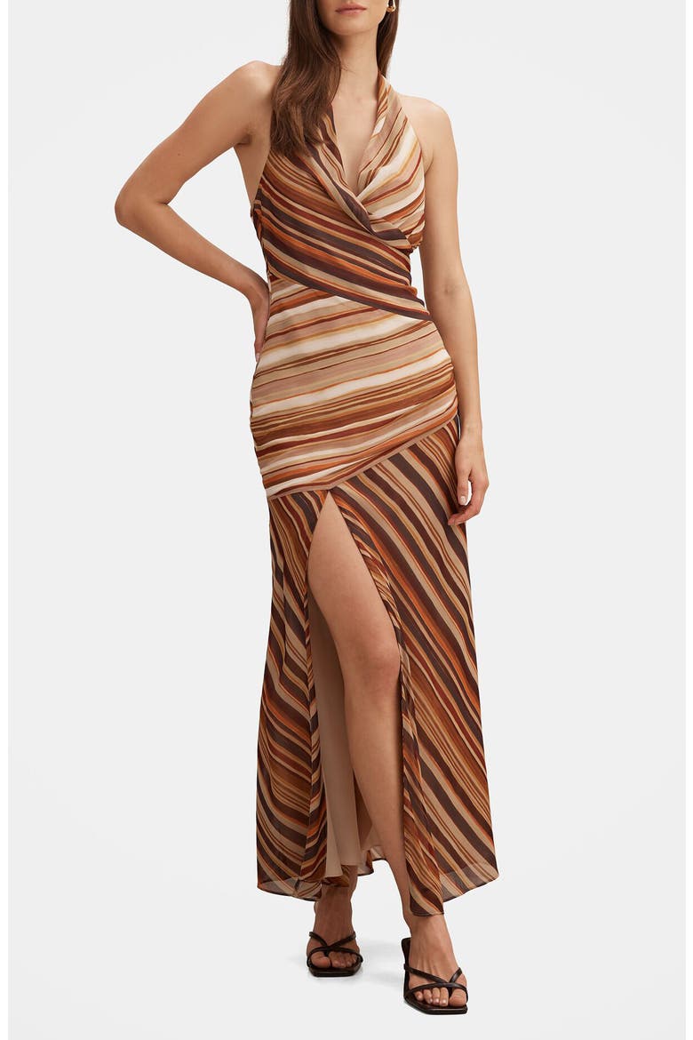 Ana Stripe Halter Maxi Dress, Main, color, STRIPE