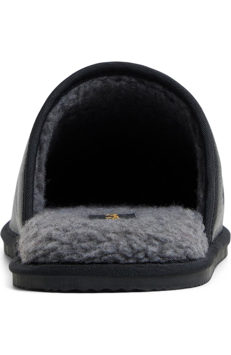 Brooks Brothers Drew Wool Faux Fur Lined Slipper, Alternate, color, Black