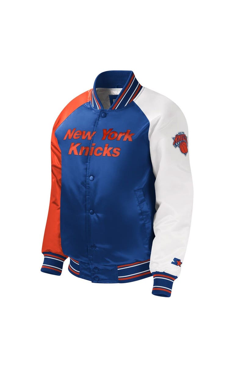 STARTER Youth Starter Royal New York Knicks Raglan Full-Snap Varsity Jacket, Alternate, color, Royal