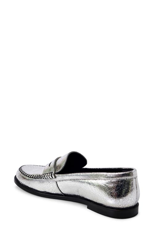 Free People Blanket Stitch Loafers Pale Pewter Leather In Pale Pewter Leather