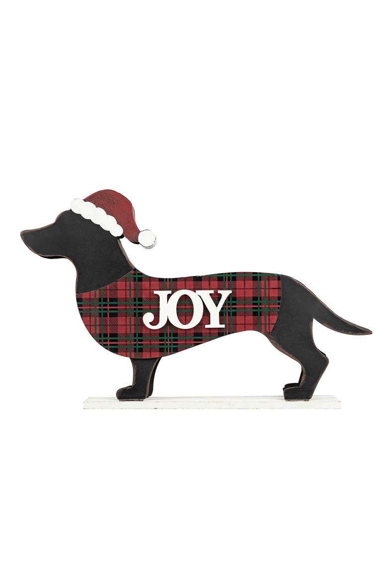 22"L Metal Dachshund Christmas Porch Sign, Alternate, color, Black