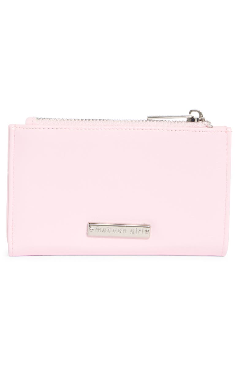 Madden Girl Faux Leather Snap Wallet, Alternate, color, Ballet Pink