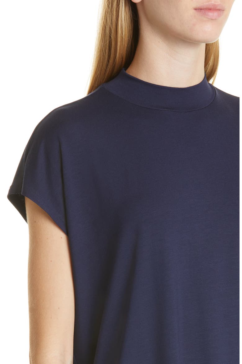 Mock Neck Cap Sleeve Top, Alternate, color, MIDNIGHT
