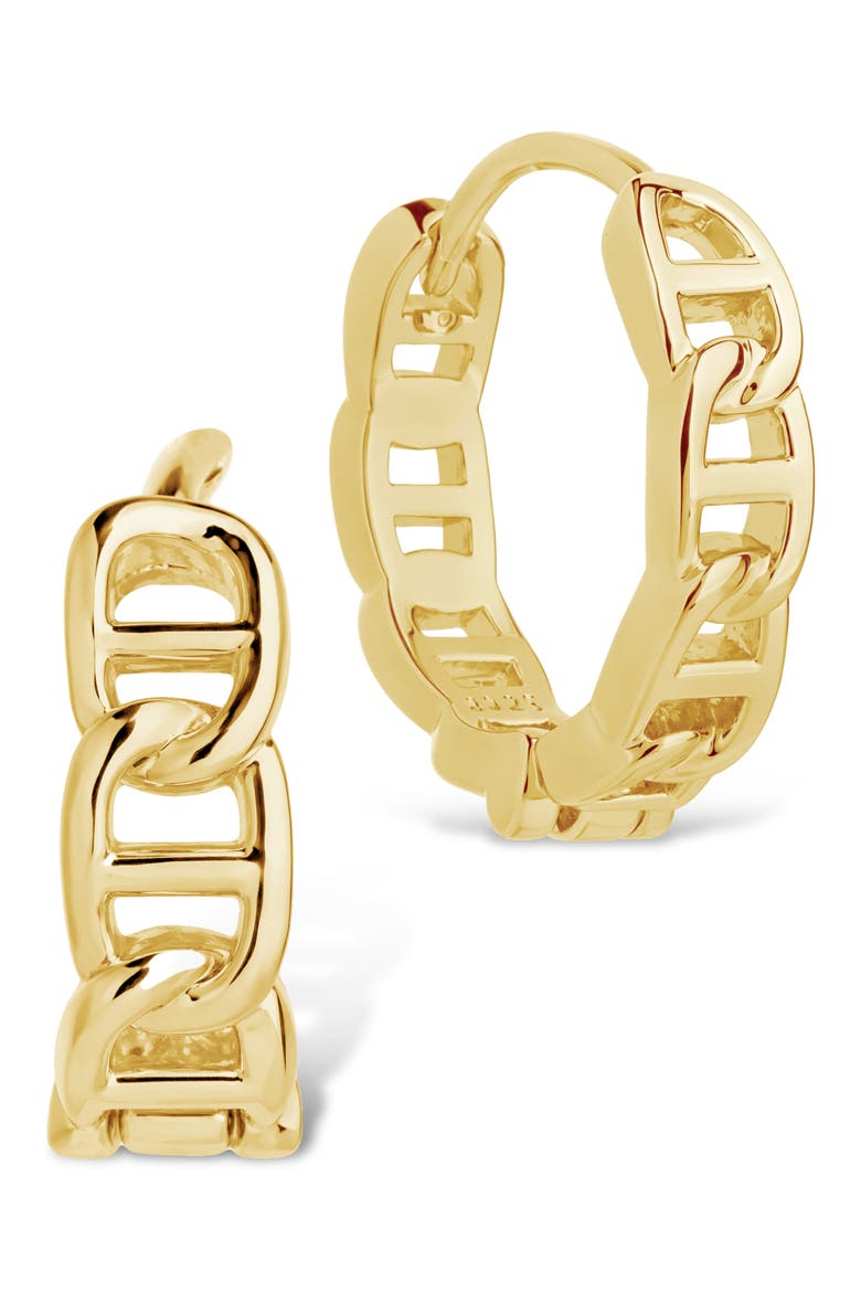 Haylee Mariner Link Hoop Earrings, Main, color, GOLD
