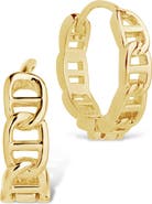 Sterling Forever Haylee Mariner Link Hoop Earrings