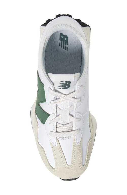 New Balance 327 Sneaker In White/dark Juniper