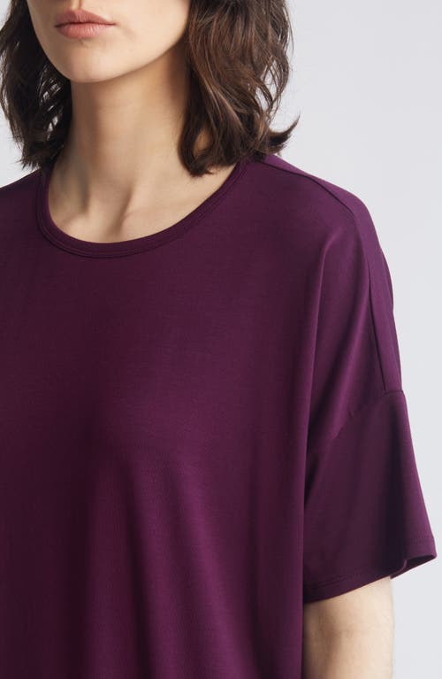 Eileen Fisher Boxy Crewneck T-shirt Dress In Blackberry