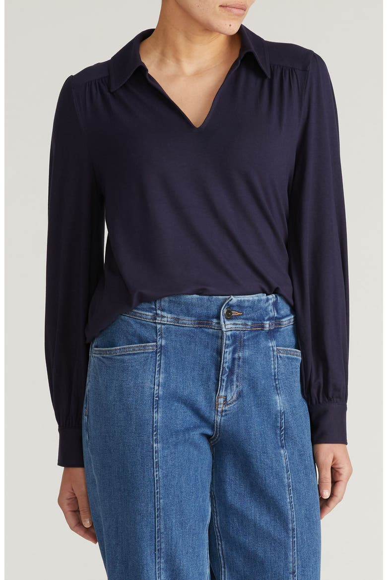 Moore Liquid Jersey Popover Top, Main, color, MIDNIGHT BLUE