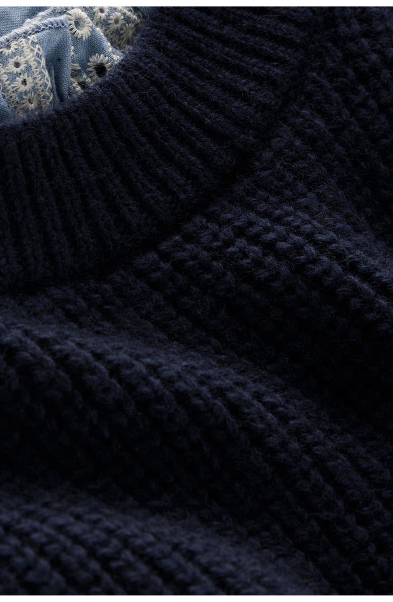 Boden Mixed Media Sweater, Alternate, color, Navy