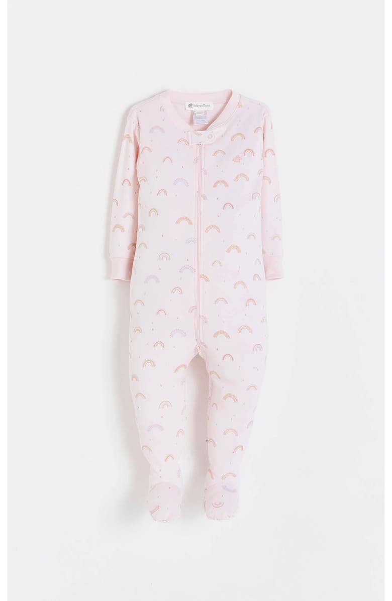 Babycottons Whimsy Snug Zip Footed Pajama for Infant, Main, color, Pink