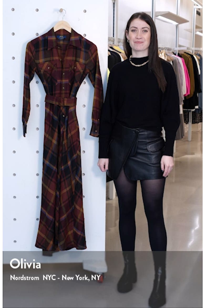 Tartan Long Sleeve Wool Shirtdress video