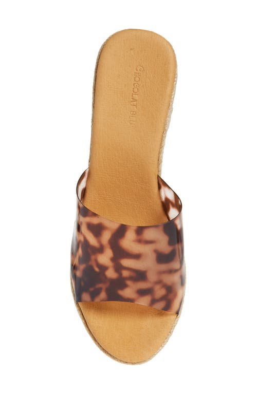 Chocolat Blu Vinna Platform Slide Sandal In Leopard Vinyl