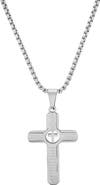 HMY JEWELRY Men's Lord's Prayer Cross Pendant Necklace