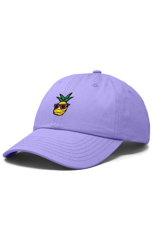 Dalix Pineapple Embroidered Dad Hat In Lavender