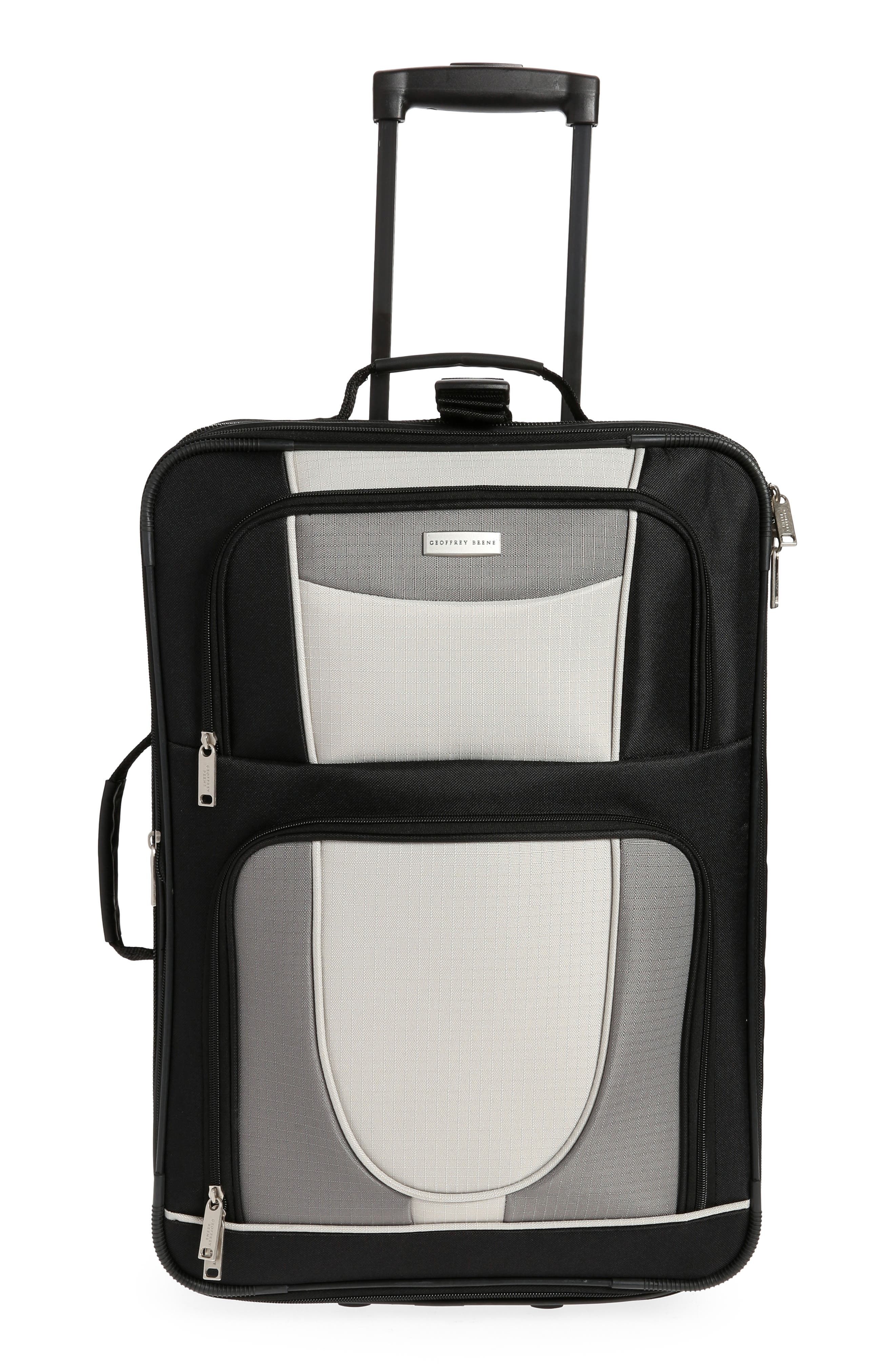 GEOFFREY BEENE 21-Inch Rolling Carry-On, Main, color, Black W/ Grey