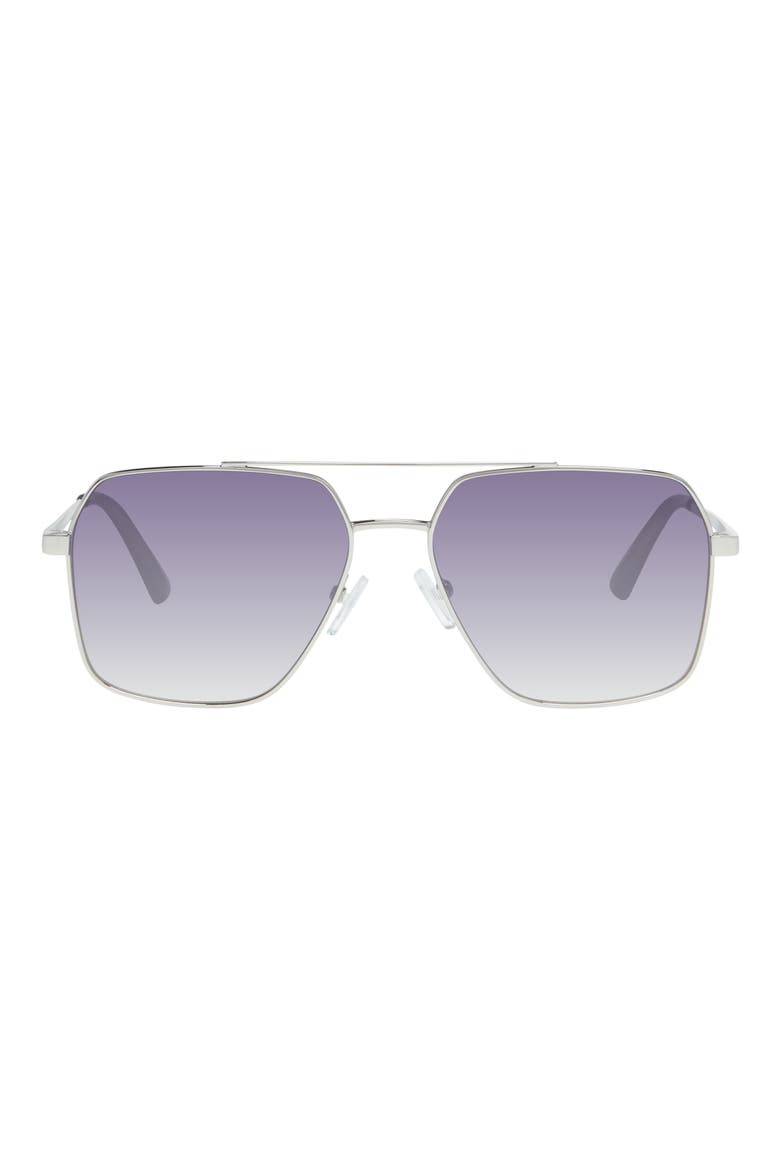 58mm Square Sunglasses, Main, color, SILVER