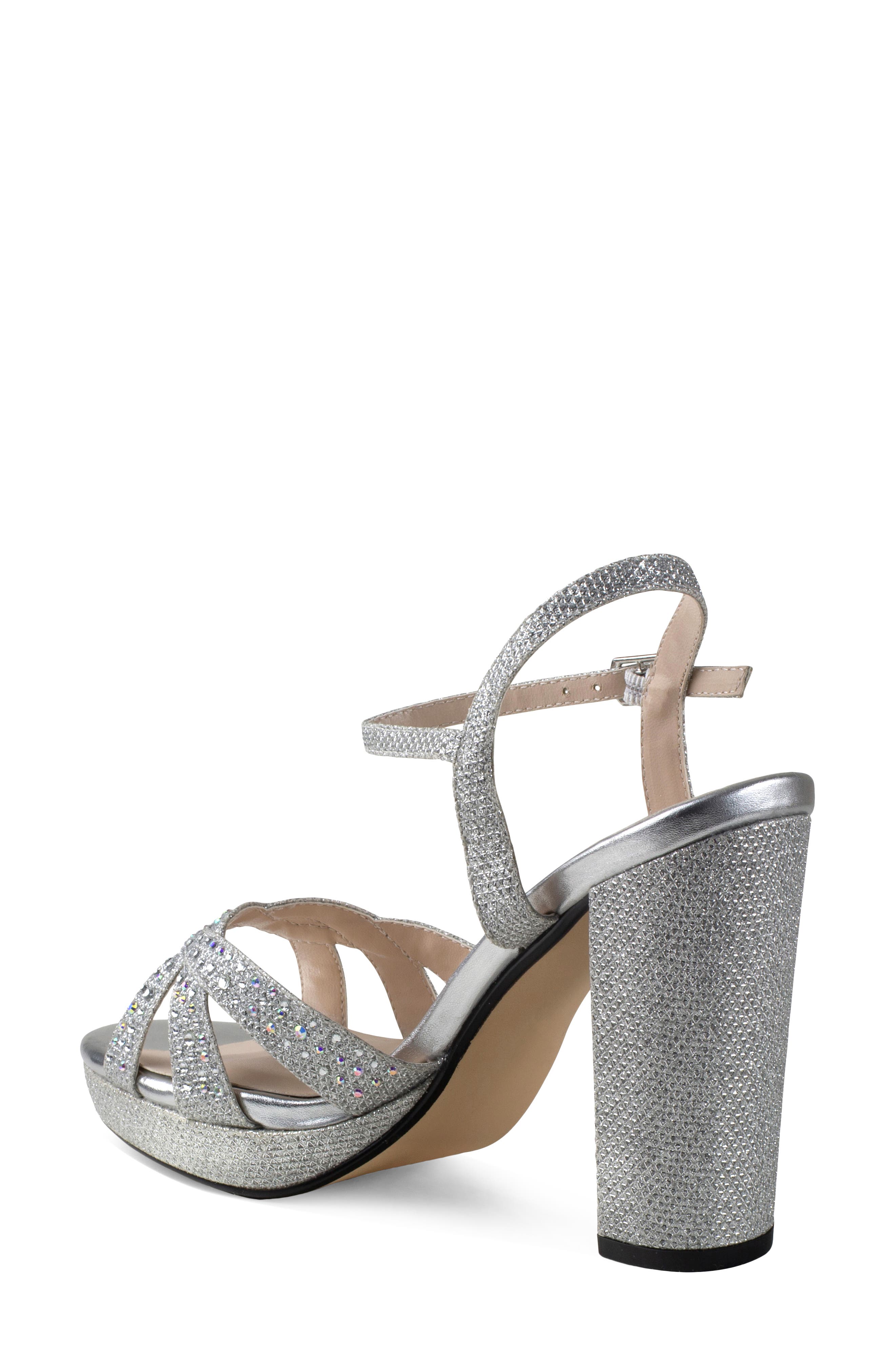 Touch Ups Ava Ankle Strap Sandal, Alternate, color, Silver