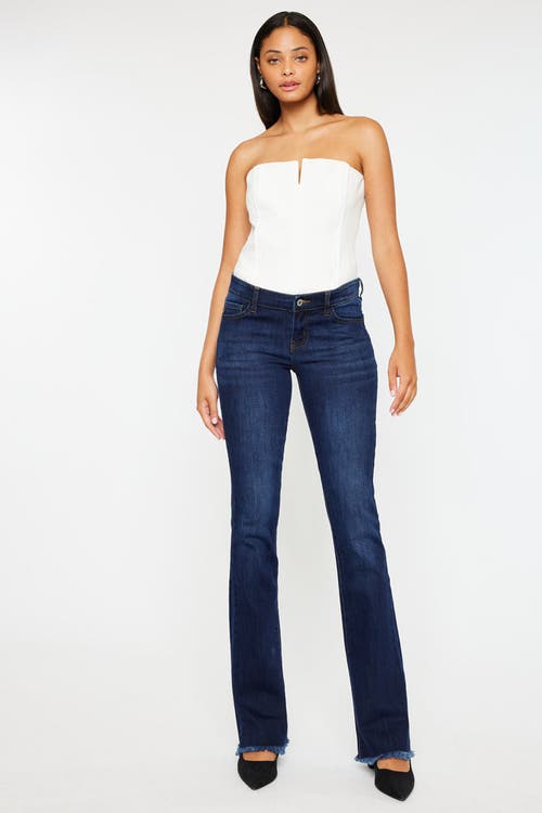 Kancan Anne Low Rise Bootcut Jeans In Dark Wash