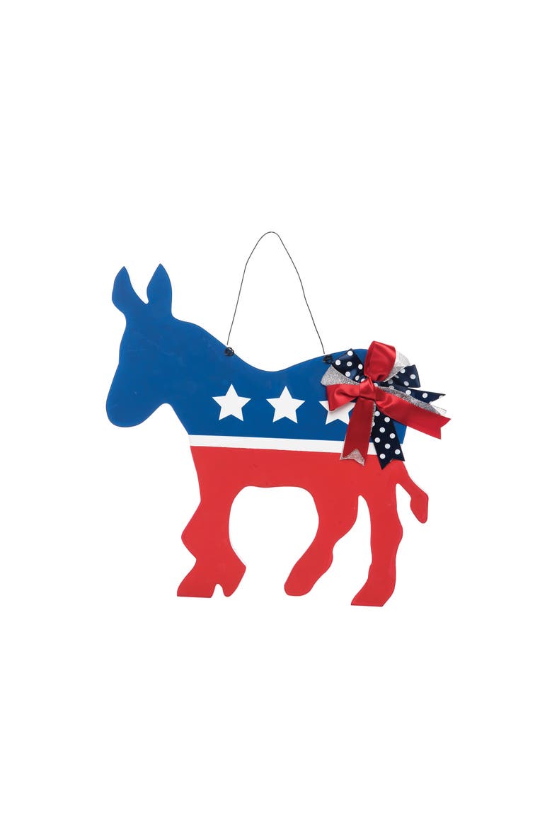 13" x 14" Democrat Donkey Americana 4th of July Patriotic Wall Art Pack of 4, Main, color, Blue