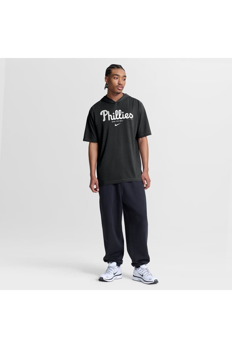 Men's Nike Black Philadelphia Phillies Arched Wordmark Tri-Blend Hooded T-Shirt, Alternate, color, Black